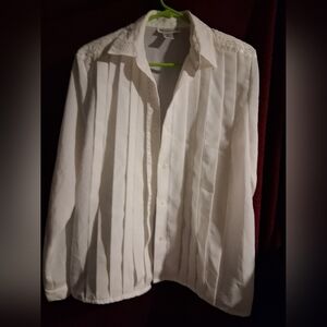 Elegant White Long Sleeve Women's Blouse